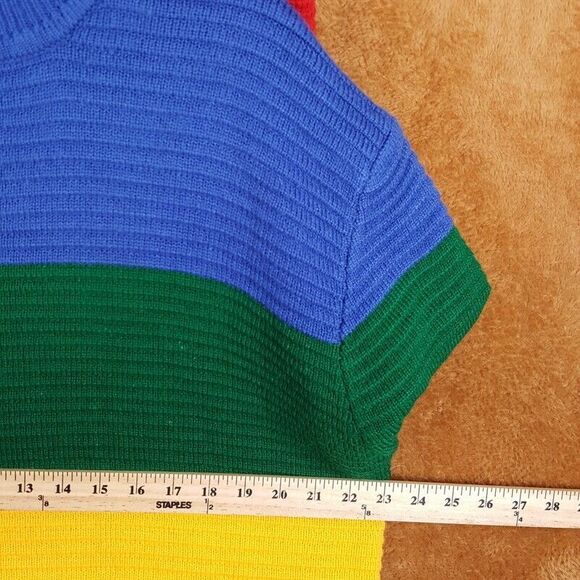 UNIF Womens Sweater Small Rainbow Pullover Turtleneck Chunky Knit Ribbed Crayola - Picture 7 of 8